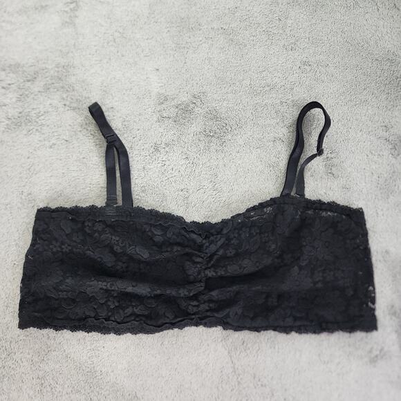 Torrid Bra Womens 2 2X Black Unlined Lace Bandeau Removable Adjustable Straps - Picture 1 of 6